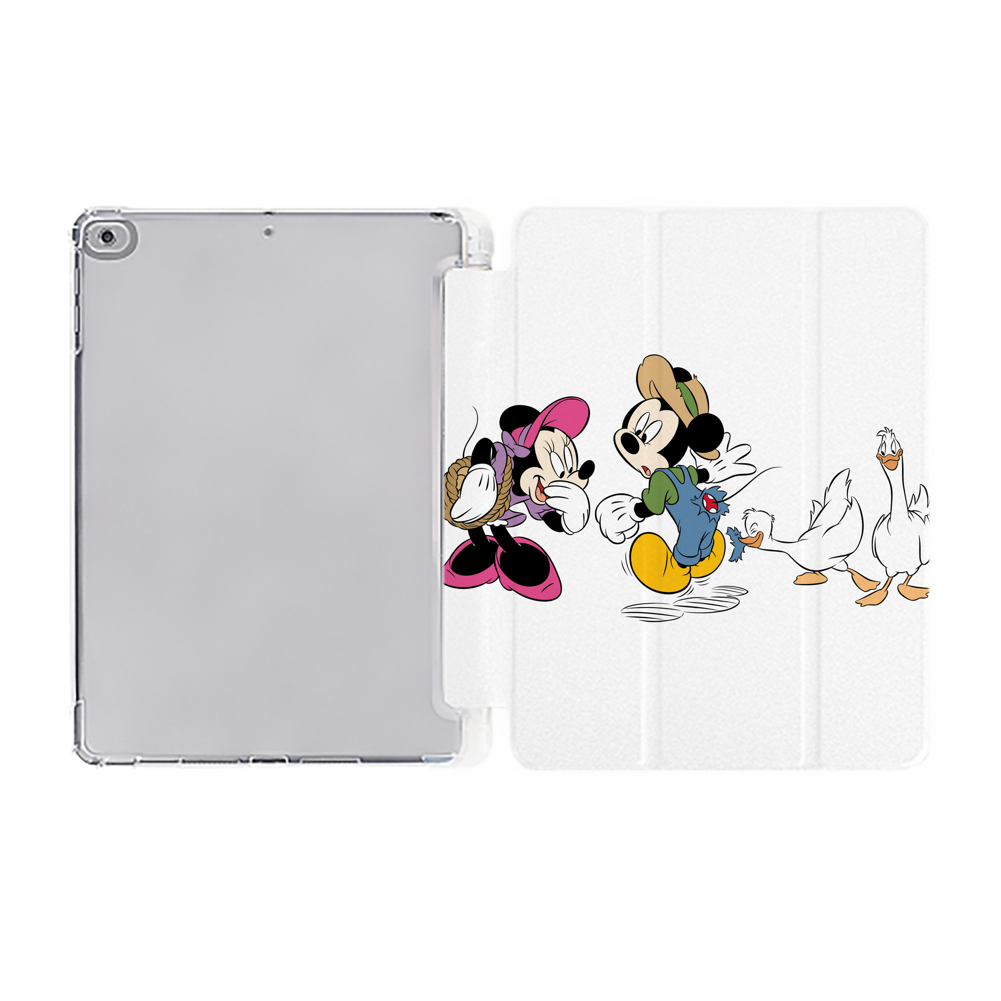 ミッキーマウス Mickey Mouse IPad ケース ペン収納付き 三つ折りスタンド PUレザー×シリコン 対応機種9.5/10.5/10.9インチ